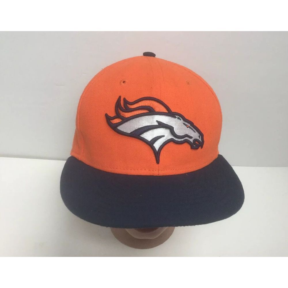 Denver Broncos NFL Fitted Baseball Cap New Era 59Fifty‎ Orange Blue Size 7 1/8